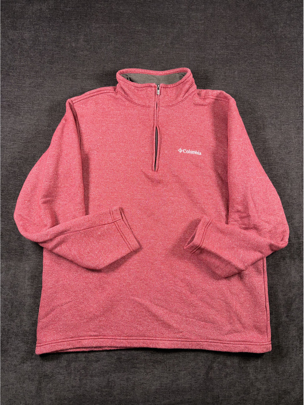 Columbia Men's Red Pullover Fleece Half-Zip Sweatshirt Large